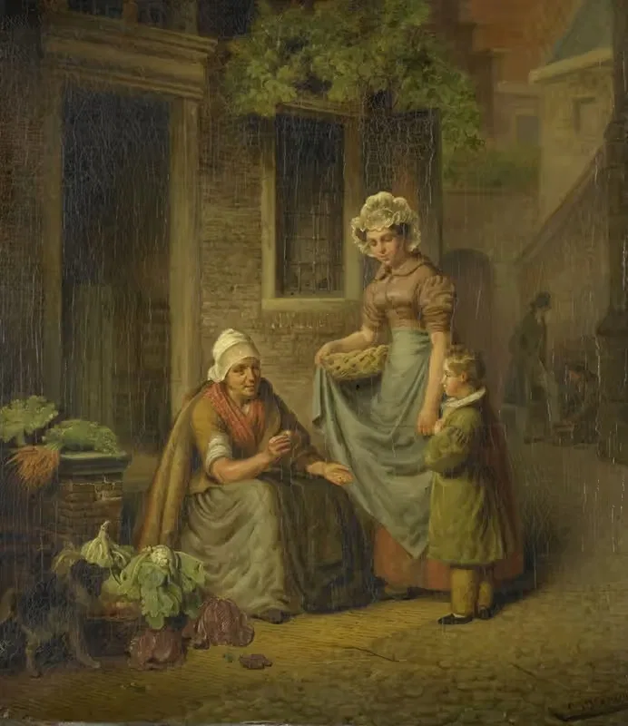 Женщина, продающая овощи by Ламбертус Иоганнес Хансен, 1825 - 1845 — digital art print download