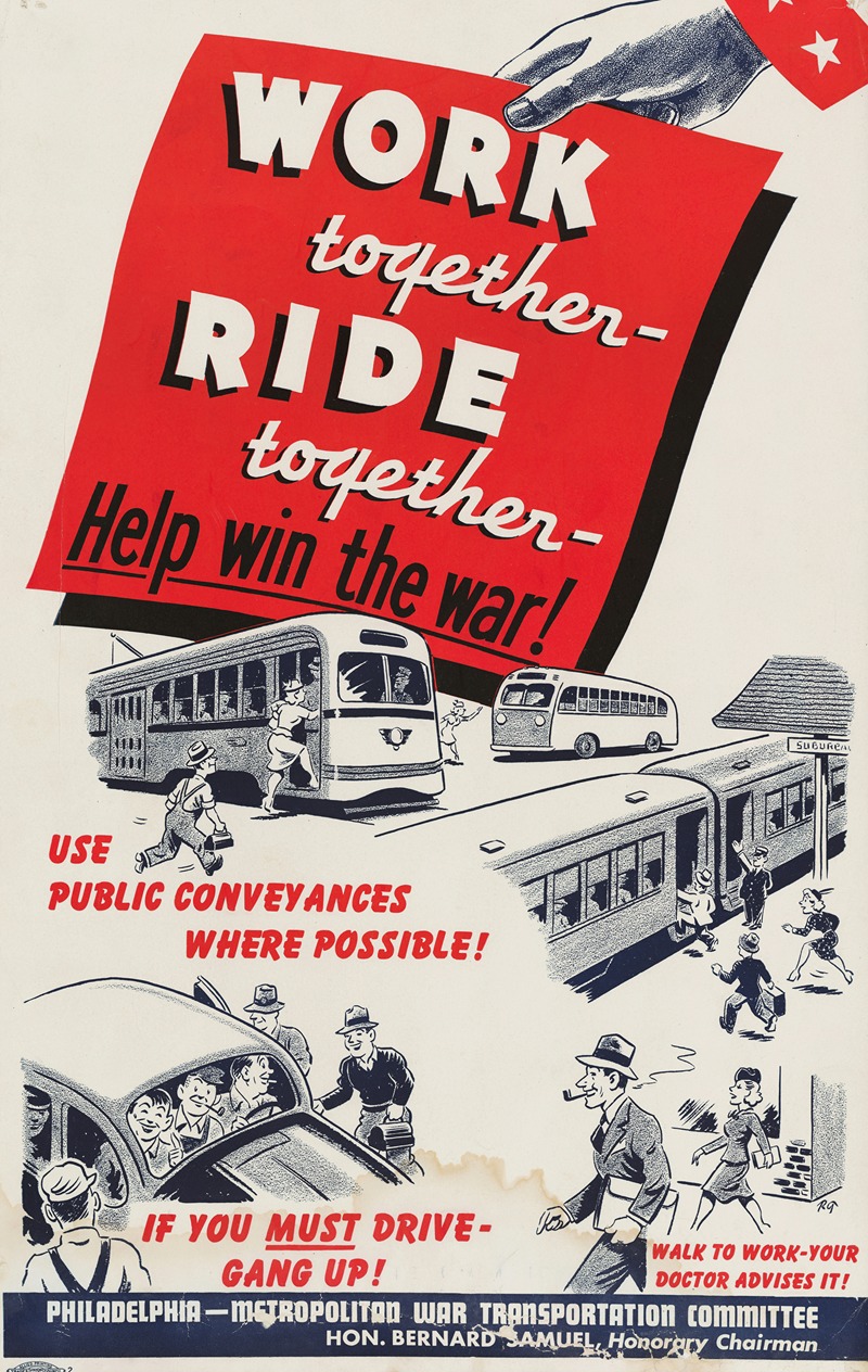 Work together ride together by Аноним, 1943 — digital art print download