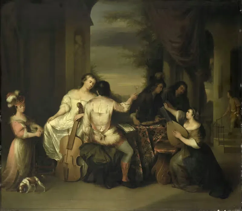 Музыкальная компания by Мельхиор Брассо, 1730 - 1757 — digital art print download