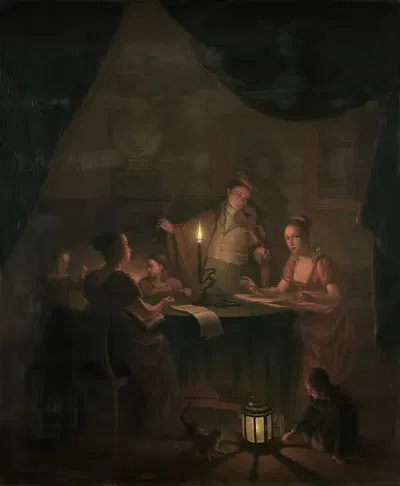 A Musical Party by Candlelight by Michiel Versteegh, 1786 - 1820 — digital art print download