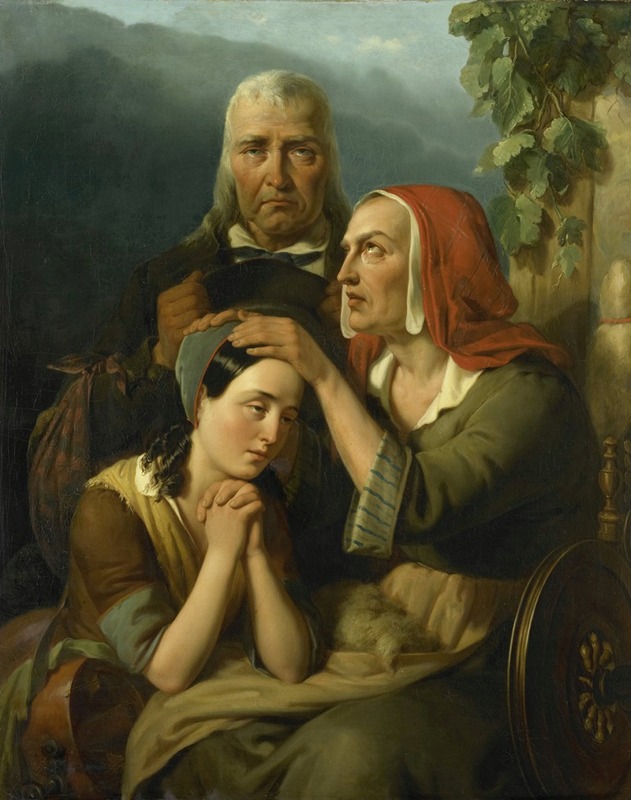 'A Mother's Blessing' by Moritz Calisch, 1844 — digital art print download