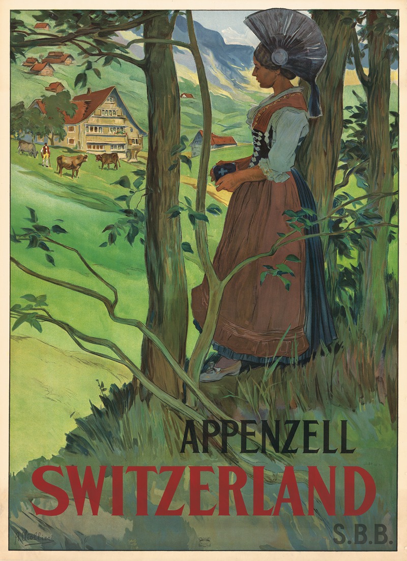 Appenzell Switzerland by Auguste Viollier, 1904 — digital art print download