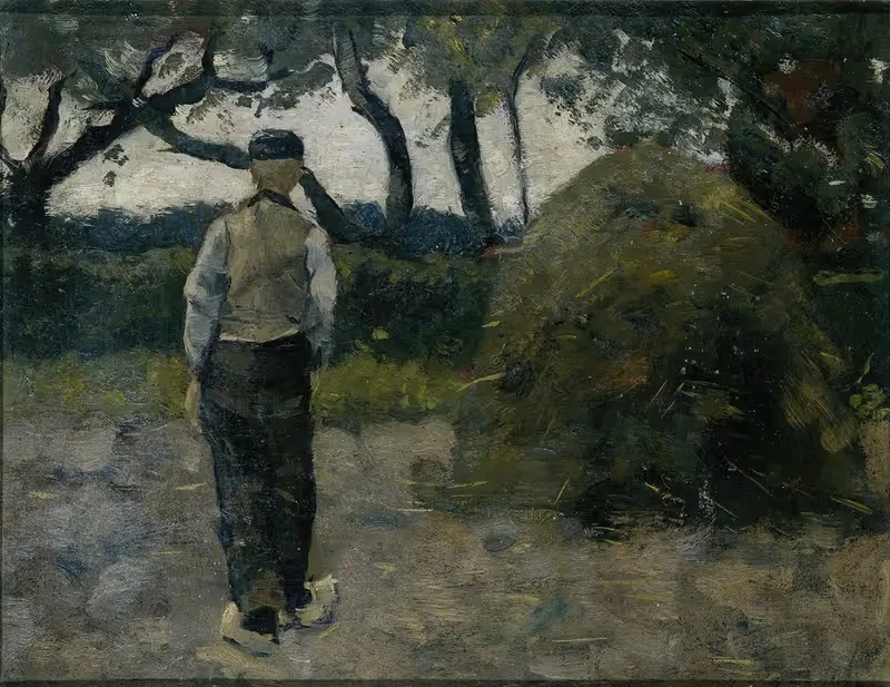 Фермер, стоящий рядом с сеном by Ричард Николаус Роланд Хольст, 1889 — digital art print download