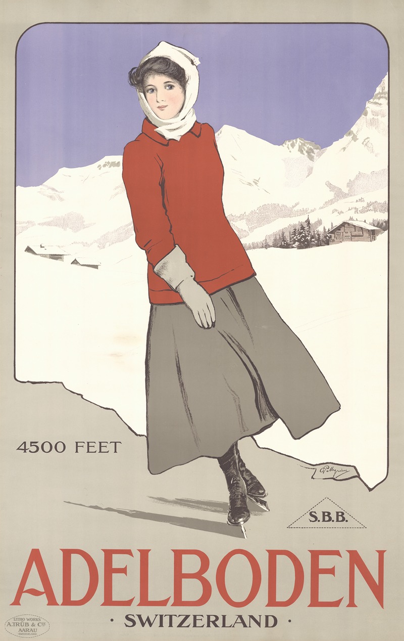 Adelboden Switzerland by Карло Пеллегрини, 1905 — digital art print download