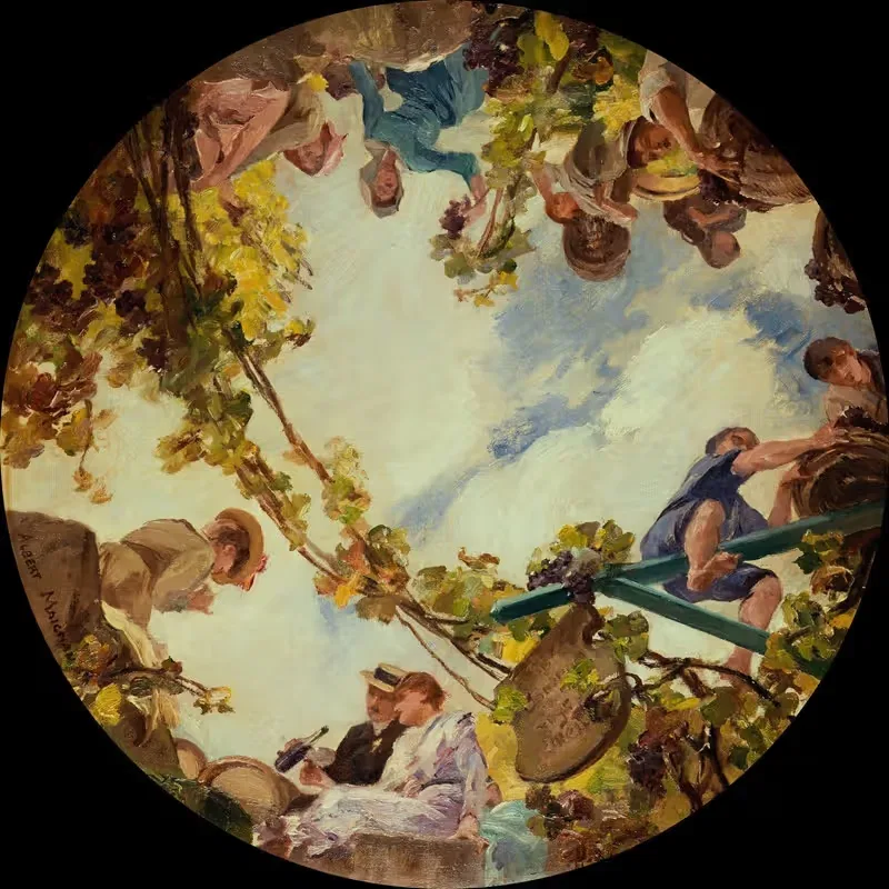 Виноградные сборы в Бургундии by Альбер Пьер-Рене Маньян, 1900 — digital art print download