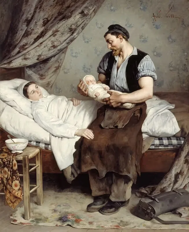 Новорожденный by Андре Жилл, 1881 — digital art print download