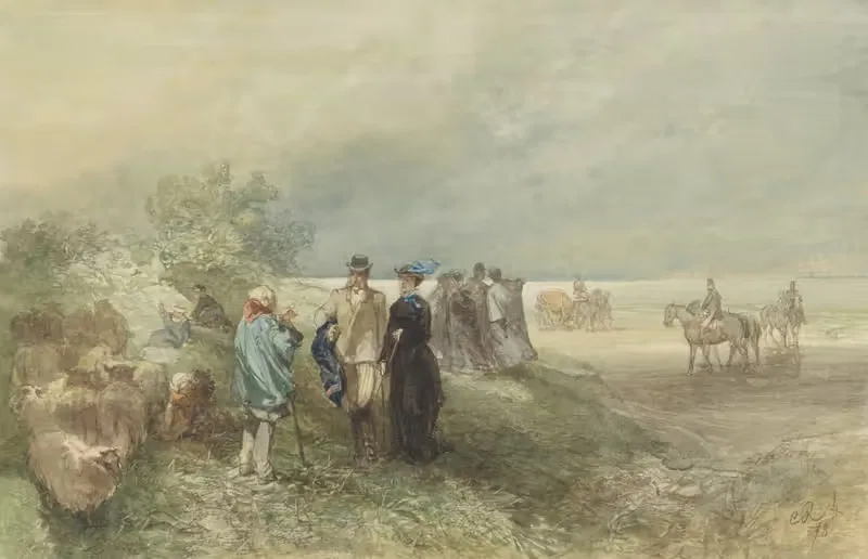 На берегу Зейдерзее by Шарль Рохуссен, 1878 — digital art print download