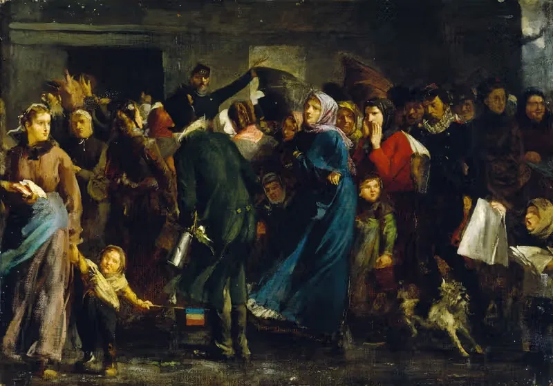 Очередь к мясной лавке в 1871 году by Клеман-Огюст Андриё, 1871 — digital art print download