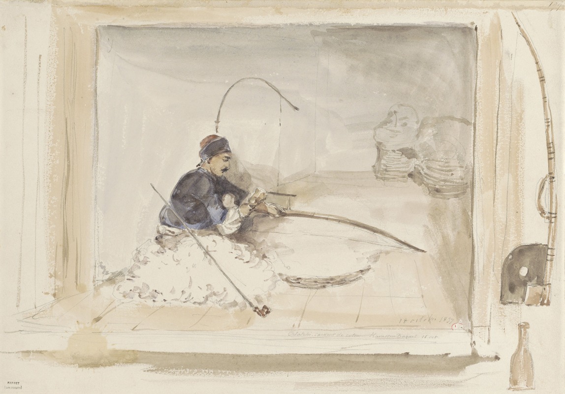 Zittende katoenwerker by Денис Огюст Мари Раффе, 1837 — digital art print download