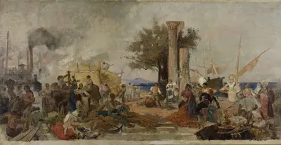 Торговая деятельность в Европе by Мари Феликс Ипполит-Люкас, 1889 - 1989 — digital art print download