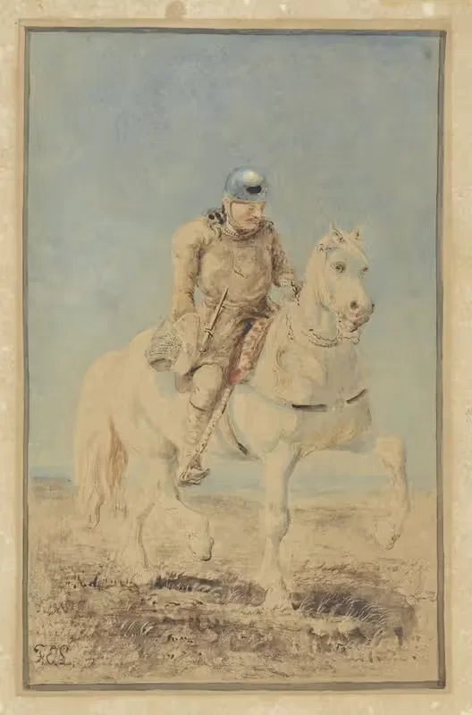 Рыцарь на скакуне by Фердинанд Эрнст Линц, 1843 - 1909 — digital art print download
