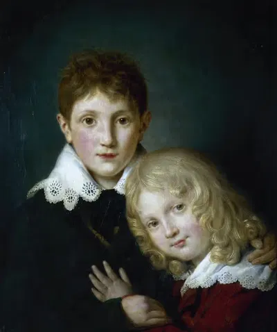 Поль (1804-1880) и Альфред (1810-1857) де Мюссе, дети by Фортюне Дюфо, 1804-1880 — digital art print download