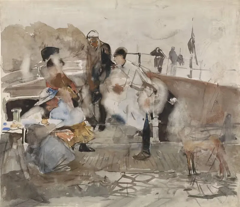 Компания на лодке by Джордж Хендрик Бреййтнер, 1867 - 1923 — digital art print download