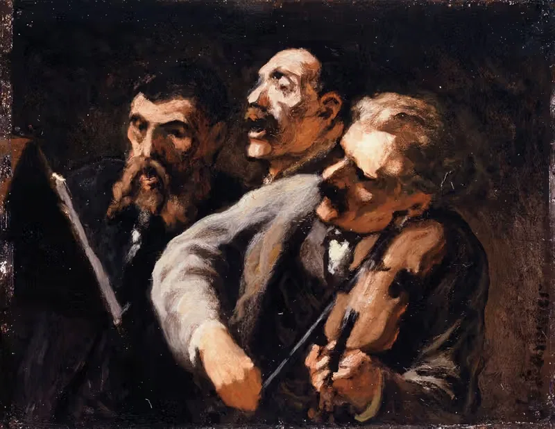 Трио любителей by Оноре Дома, 1863-1867 — digital art print download