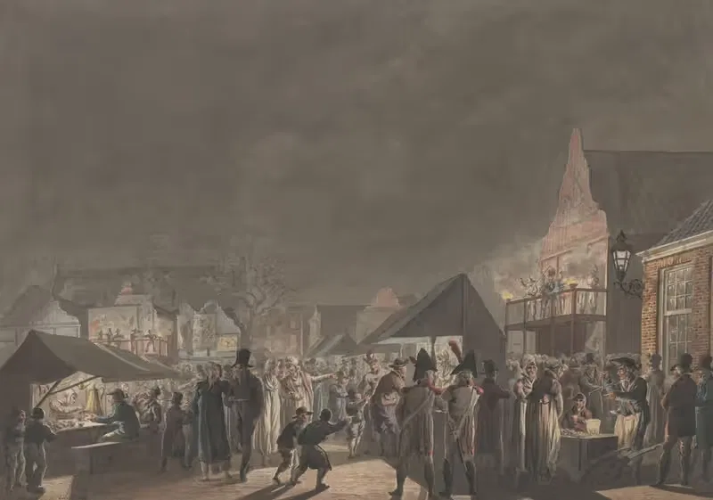 Ярмарка на масляном рынке в Амстердаме by Ян Антоний Лангендайк, 1810 — digital art print download
