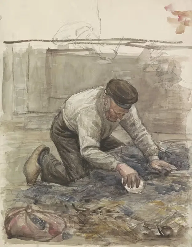Boer, op zijn knieën — Jan Veth