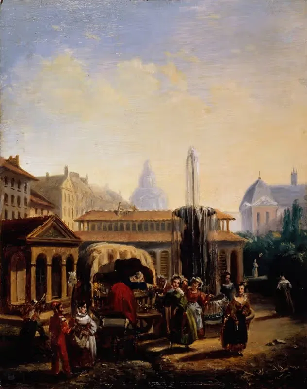 Рынок Сен-Мартен by Жан Батист Лекёр, 1835 — digital art print download