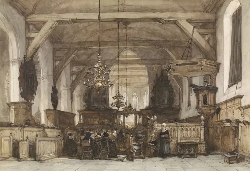 Интерьер старой церкви в Маасланде by Иоганнес Босбум, 1827 - 1891 — digital art print download