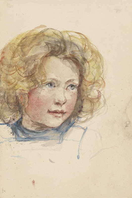 Hoofd van een meisje met blond haar — Jozef Israëls