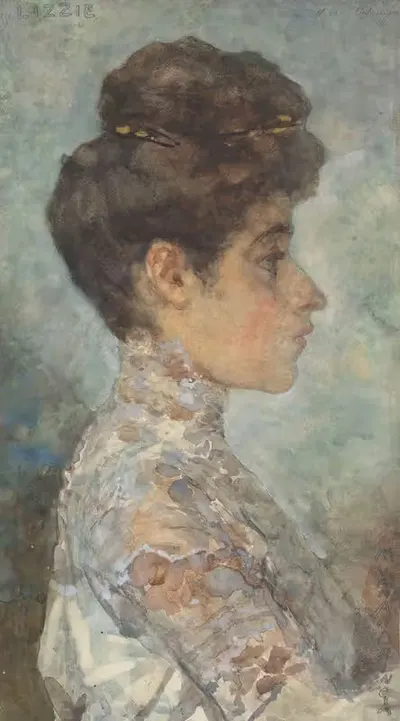 Портрет Лиззи, в профиль вправо by Мартинус ван Андринга, 1874 - 1918 — digital art print download