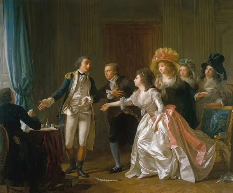 Le Contrat de mariage interrompu by Michel Garnier, 1789 — digital art print download