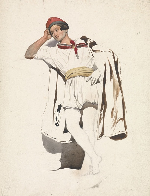 Стоящий молодой человек by Пьер Луи Дюбурк, 1825 - 1873 — digital art print download