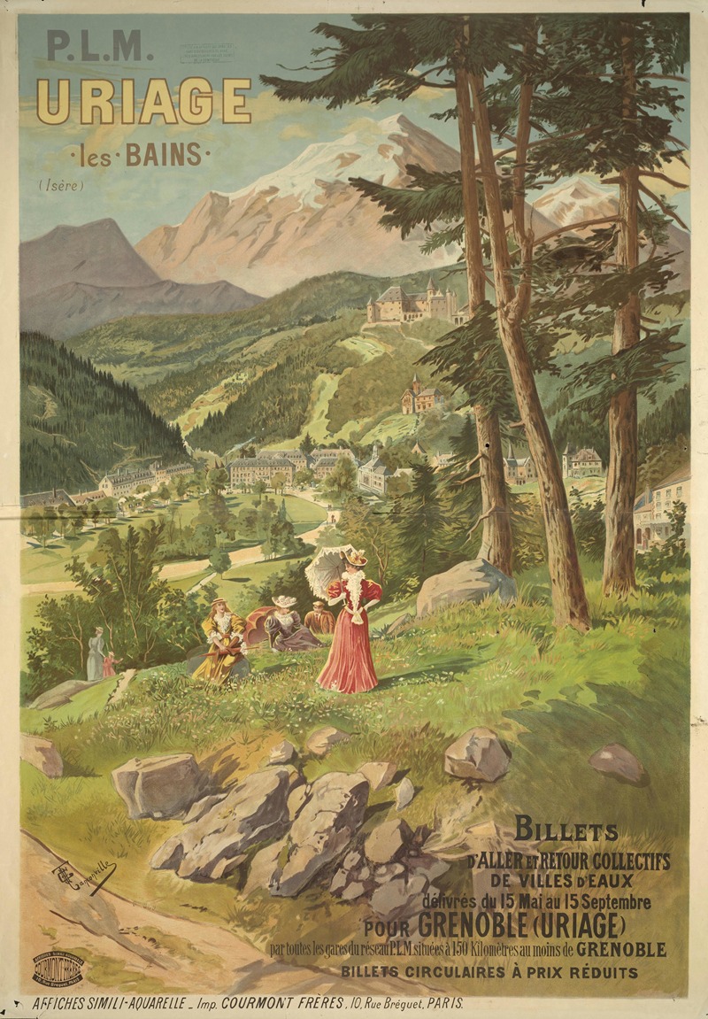 Uriage-les-Bains by Henri Ganier, 1890-1900 — digital art print download