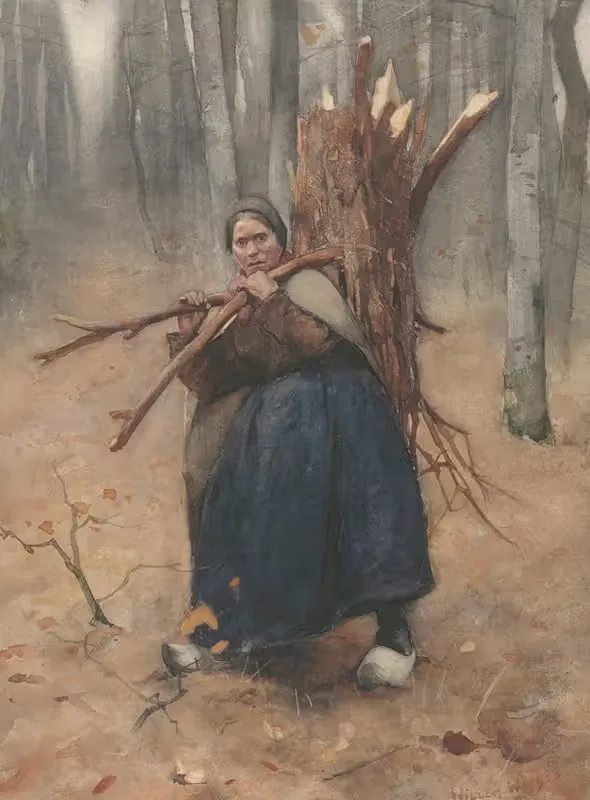 Houtsprokkelaarster by Willem Witsen, 1870 - 1923 — digital art print download