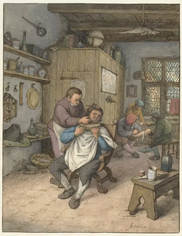 Парикмахерская by Адриан ван Остаде, 1673 — digital art print download