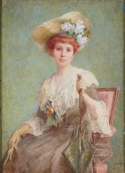 Portrait de femme by Caroline Baily, 1905 — digital art print download