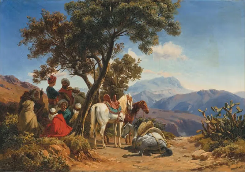 Arab horseman in the mountains — Curt Grolig