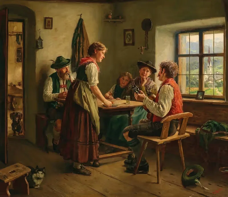A Conversation at Home by Emil Rau — digital art print download