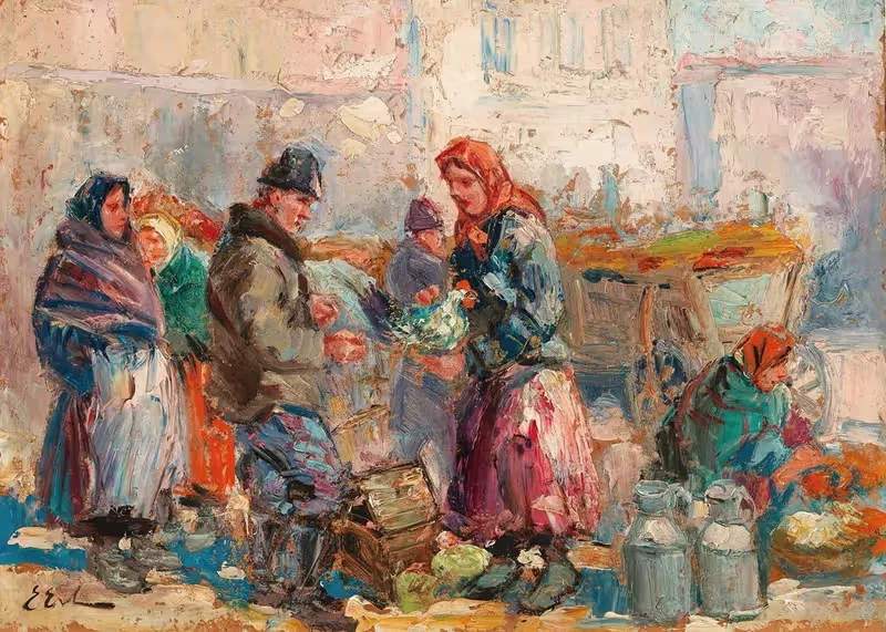 На рынке by Эрно Эрб — digital art print download