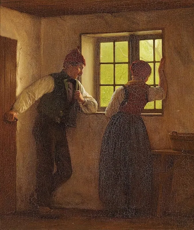 En frierscene by Julius Exner — digital art print download