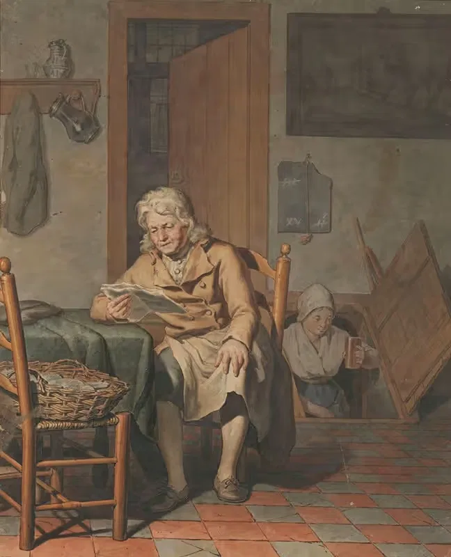 Интерьер с читающим мужчиной by Питер Кристоффель Вондер, 1790 - 1852 — digital art print download