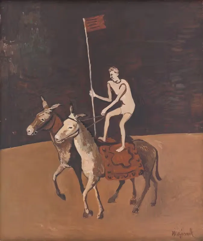Circus Performer on Horses by Cyprián Majerník, 1940 — digital art print download