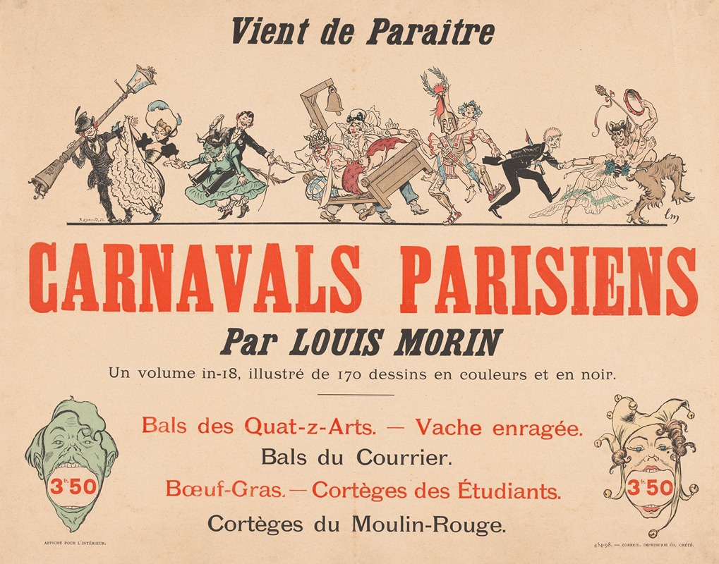 Carnavals Parisiens by Louis Morin, 1897 — digital art print download