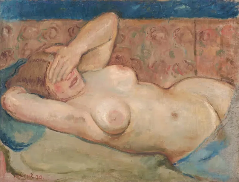 Обнаженная, лежащая (Скромная) by Циприан Майерник, 1930 — digital art print download