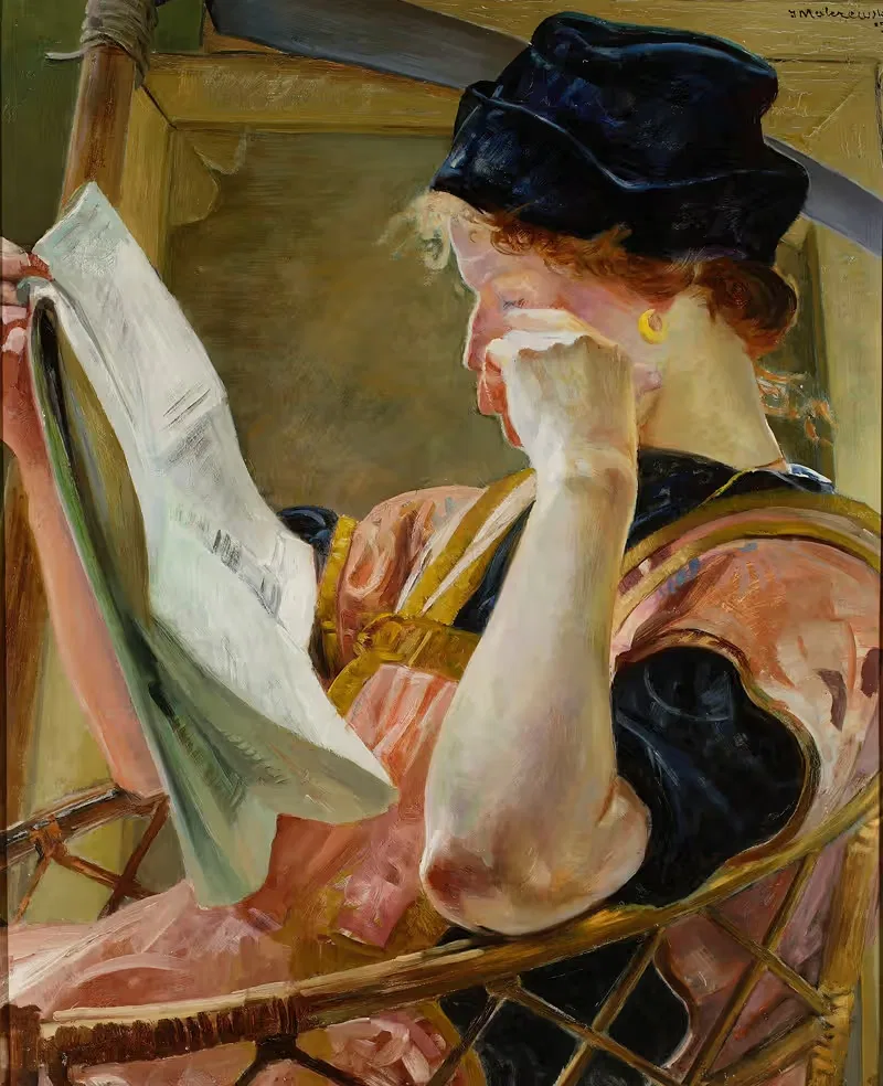 Женская модель by Яцек Мальчевский, 1907 — digital art print download