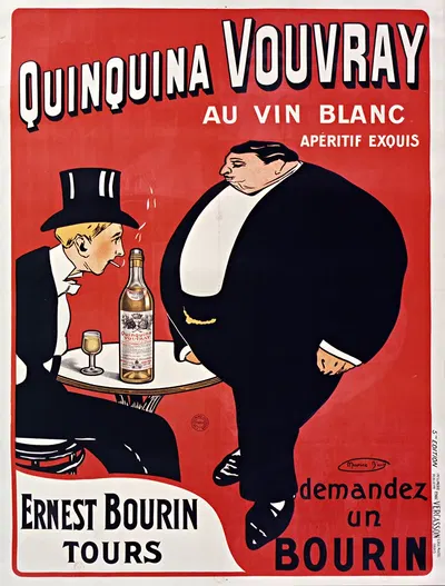 Quinquina Vouvray au vin blanc, apéritif exquis by Maurice Biais, 1925 — digital art print download