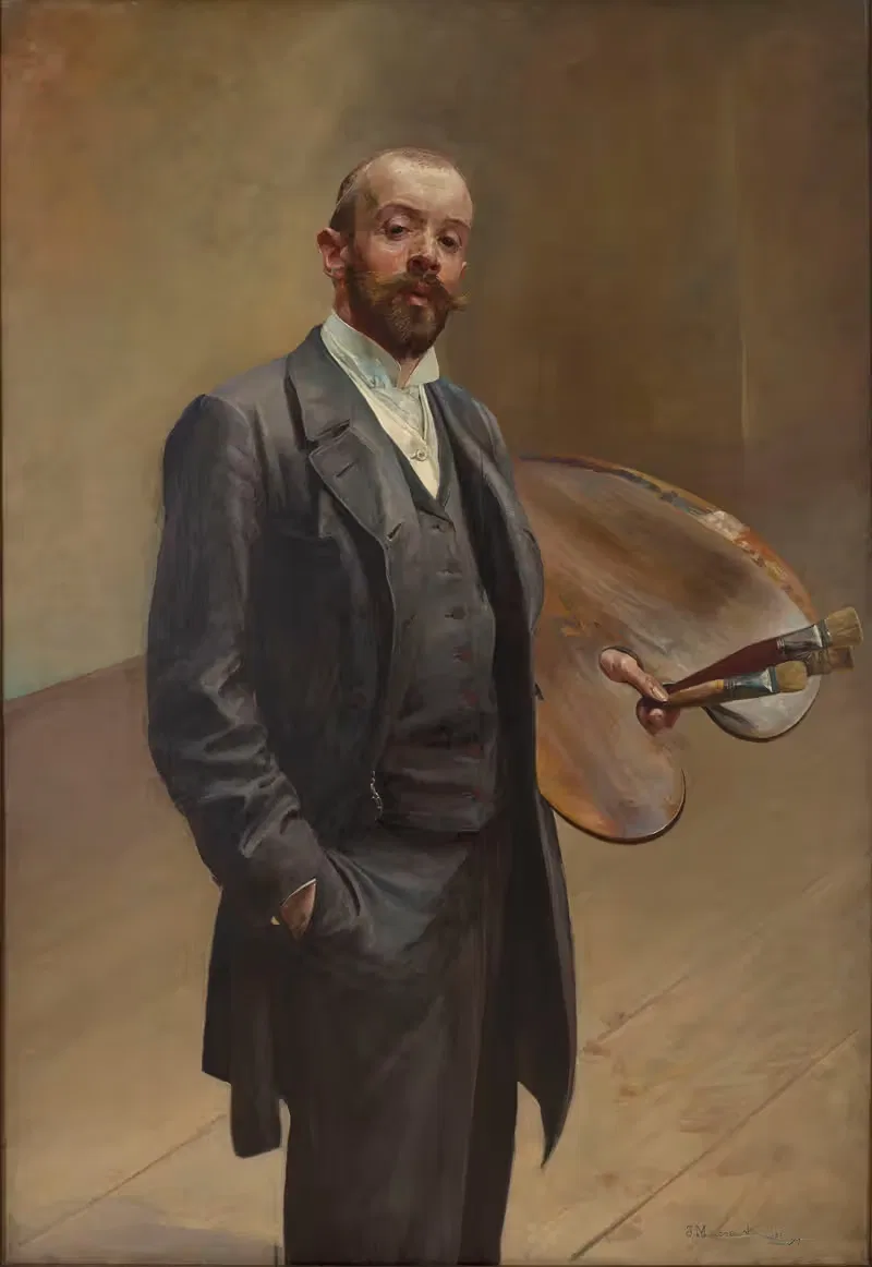 Автопортрет с палитрой by Яцек Мальчевский, 1892 — digital art print download