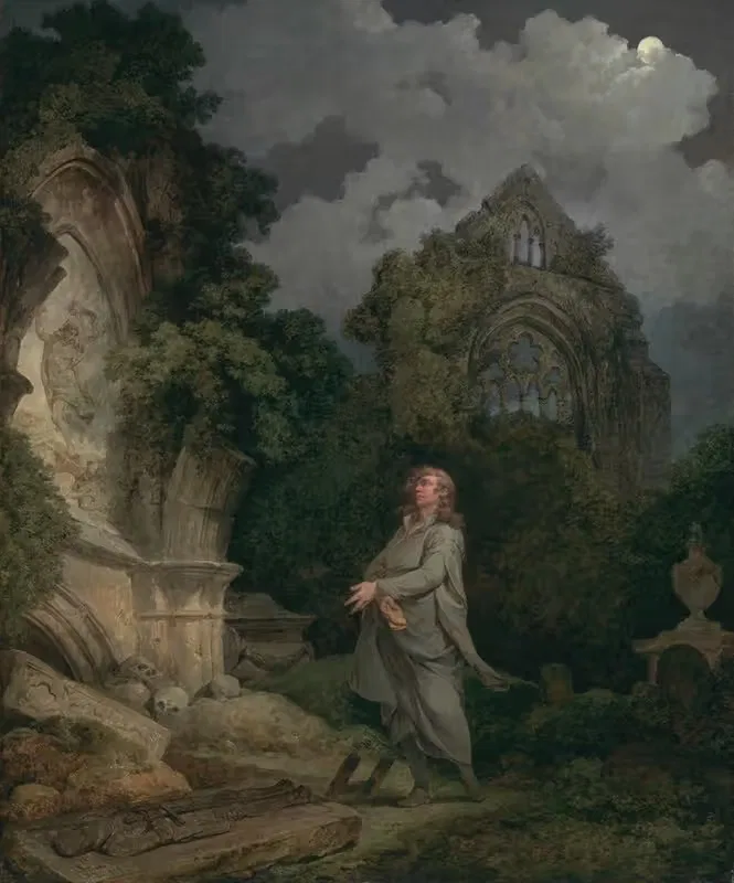 Философ на лунном кладбище by Филип Джеймс де Лутербург, 1790 — digital art print download