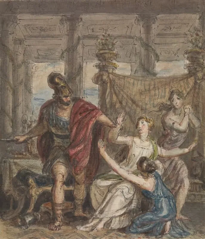 Study of a Soldier Attacking a Woman — Robert Smirke