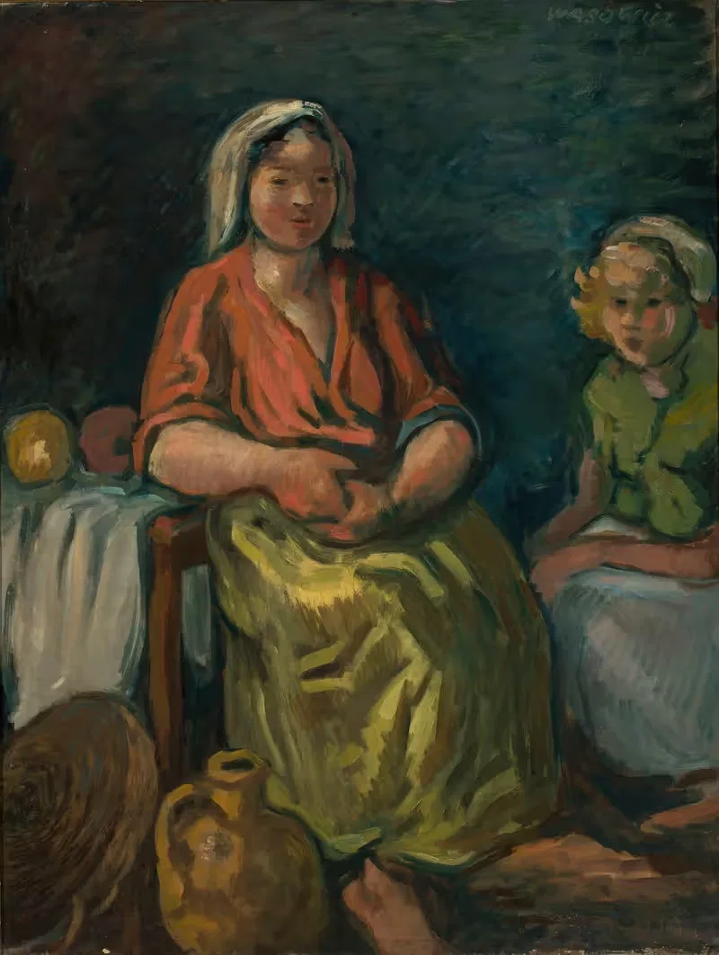 Две девушки by Вацлав Вансович, 1938-1939 — digital art print download