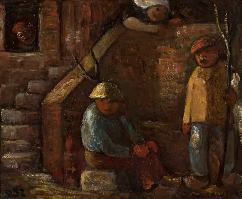 Scena przy schodach by Wacław Wąsowicz, 1932 — digital art print download