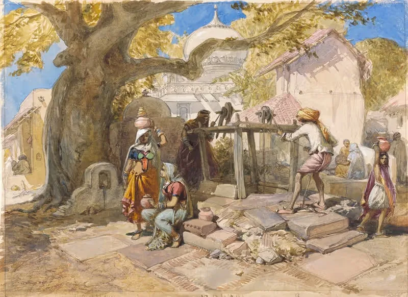 Деревенский колодец by Уильям Симпсон, 1864 — digital art print download
