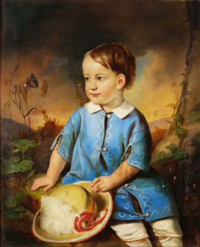 Портрет мальчика в шляпе by Адам Бреннер, 1849 — digital art print download