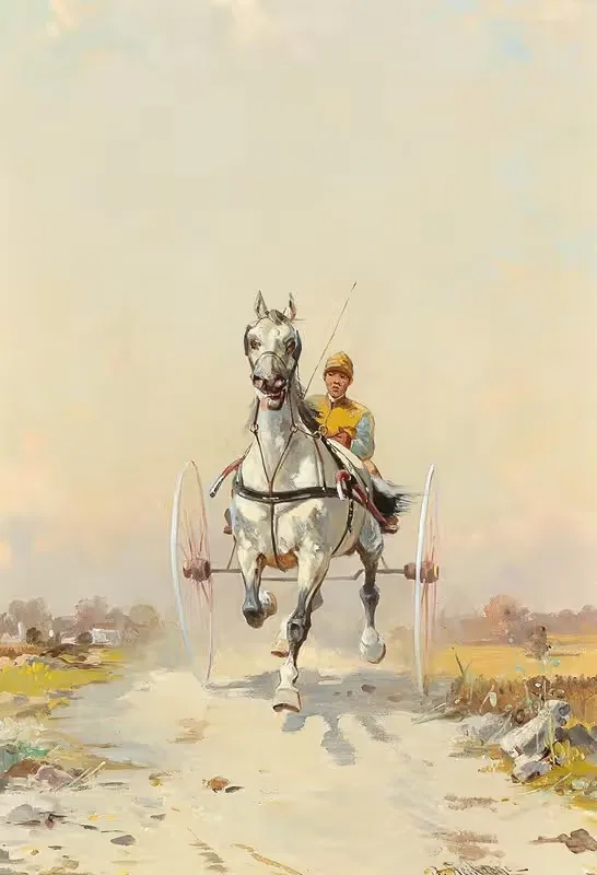 Тренирующийся всадник by Альфред Штайнакер — digital art print download