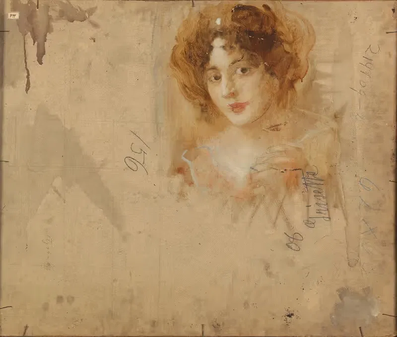 Dame mit Hut in gelbem Kleid — Eduard Veith