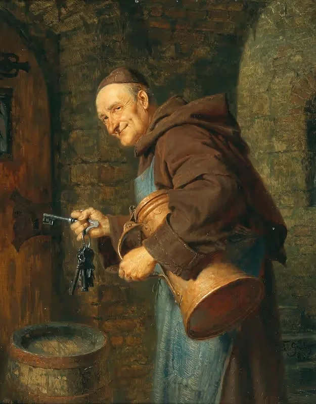 A cellarer with a bunch of keys — Eduard von Grützner